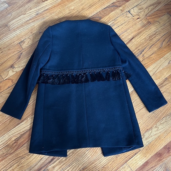Zara Chic Tassel Jacket size S/M Black - Picture 7 of 8